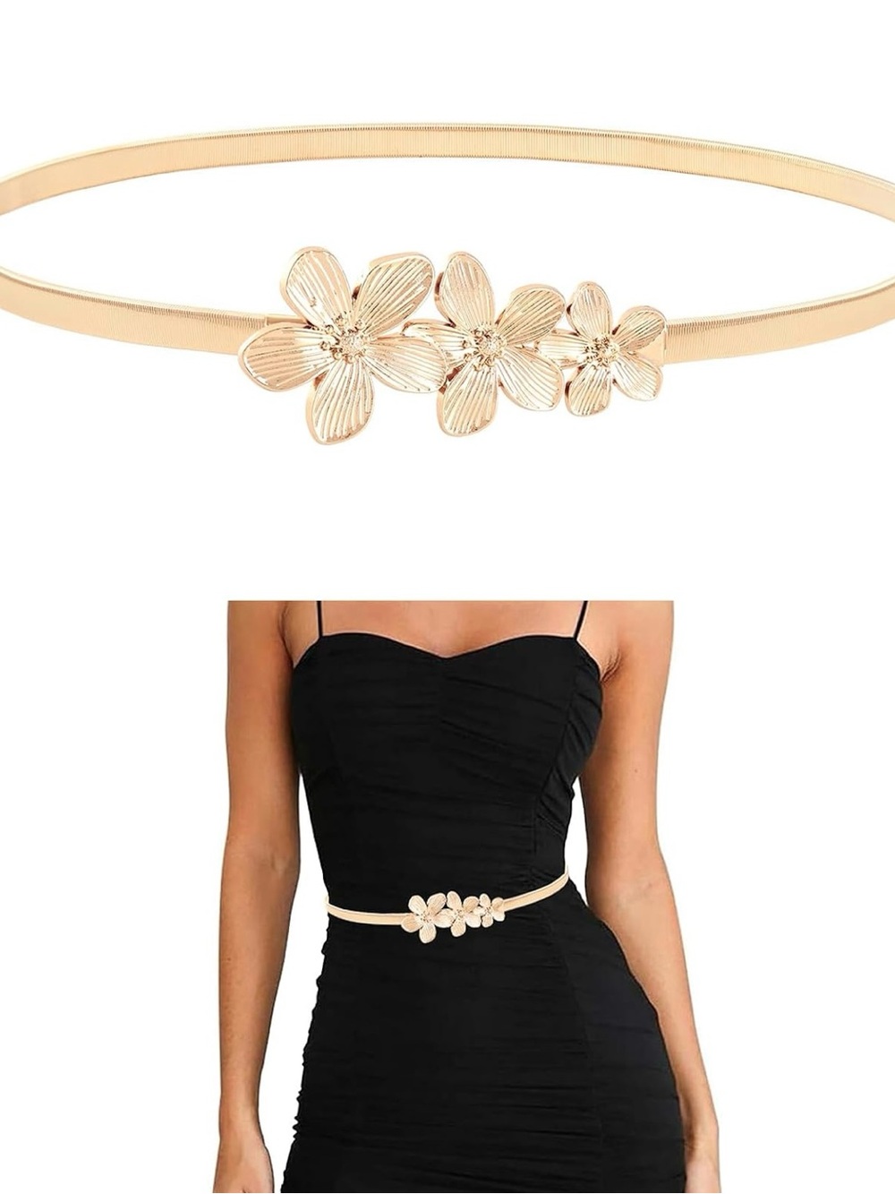 Womens Fashion Metal Stretch Waist Skinny Belt Waistband
